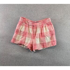 Vintage Ralph Lauren Sport Shorts Womens 4 Pink Plaid 3"‎ Inseam Preppy Pockets